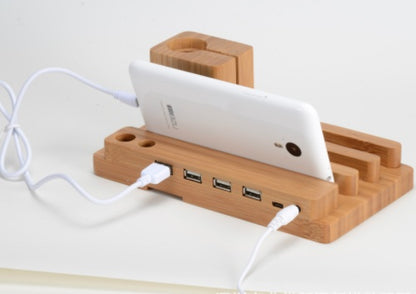 Stijlvolle Houten Oplaadstandaard – Voor Smartphone & Watch