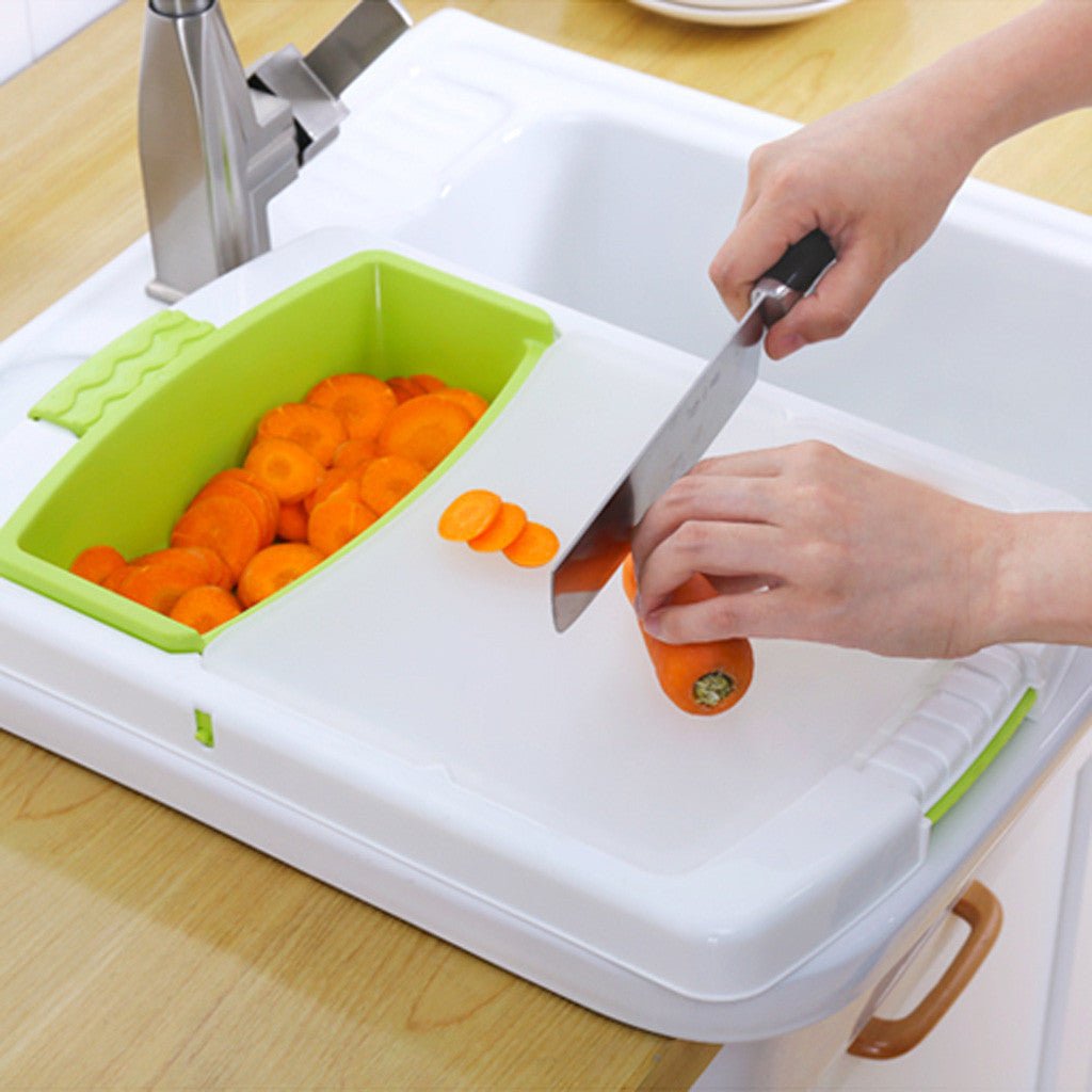 3 - in - 1 Multifunctionele Snijplank met Afvoer – Handig & Hygiënisch! - Small Space