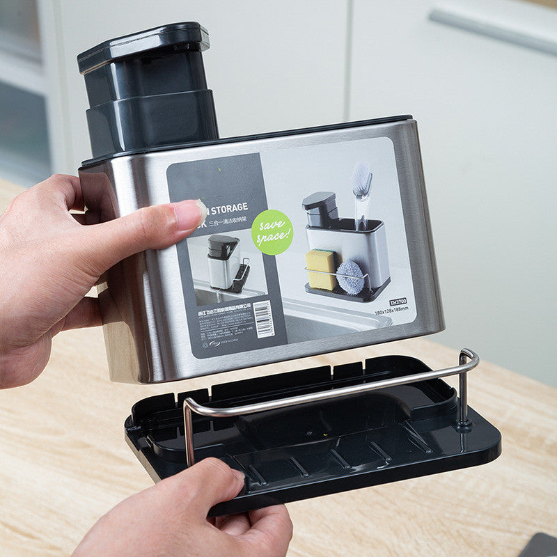 Dé 3-in-1 Keukenhulp: Zeepdispenser met Borstel- & Sponshouder
