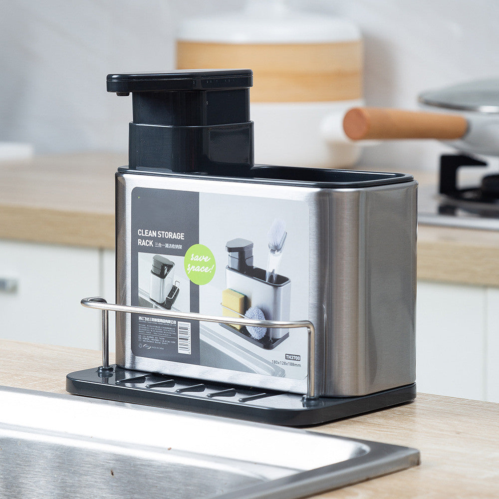 Dé 3-in-1 Keukenhulp: Zeepdispenser met Borstel- & Sponshouder